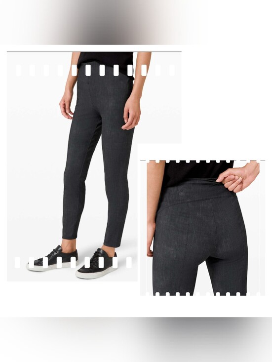 lululemon athletica Pants - Lululemon Here to There High-Rise 7/8 Pant Trouser Crosshatch Texture Black  10